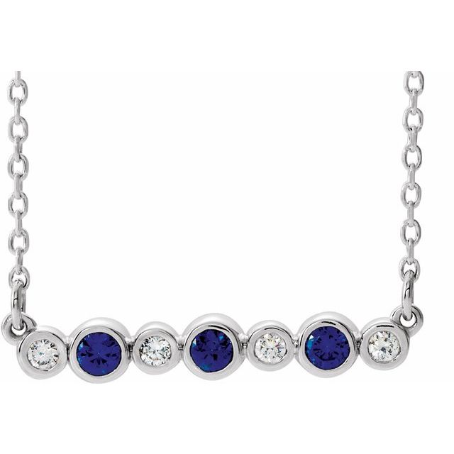 14k-white-natural-blue-sapphire-&-.08-ctw-natural-diamond-bezel-set-16-18"-necklace