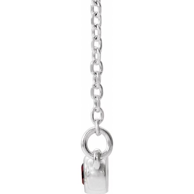 14k-white-natural-mozambique-garnet-&-.08-ctw-natural-diamond-bezel-set-16-18"-necklace