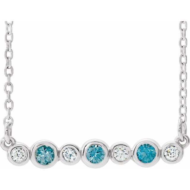 14k-white-natural-blue-zircon-&-.08-ctw-natural-diamond-bezel-set-16-18"-necklace
