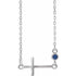 14k-white-natural-blue-sapphire-sideways-cross-16-18"-necklace