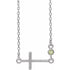 14k-white-natural-peridot-sideways-cross-16-18"-necklace