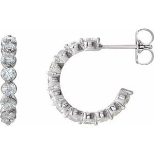1 3/8 ct Diamond Accented Hoop Earrings
