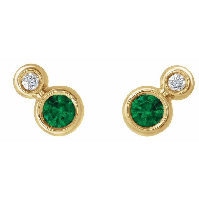 14k-yellow-gold--lab-grown-emerald-&-.03-ctw-natural--diamond-earrings