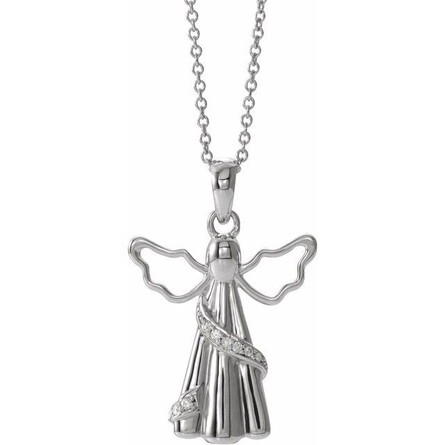 sterling-silver-imitation-white-cubic-zirconia-angel-ash-holder-18"-necklace
