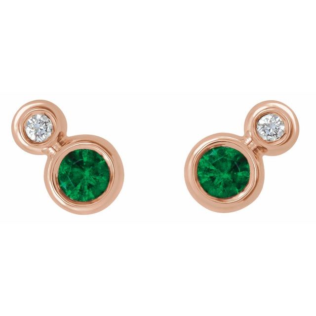 14k-rose-gold--lab-grown-emerald-&-.03-ctw-natural-diamond-earrings