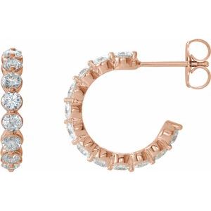 1 3/8 ct Diamond Accented Hoop Earrings