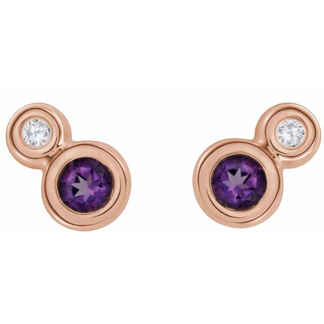 14k-rose--natural-amethyst-&-1/8-ctw-natural-diamond-earrings