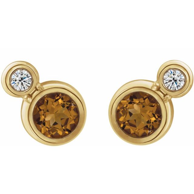 14k-yellow--natural-citrine-&-1/8-ctw-natural-diamond-earrings