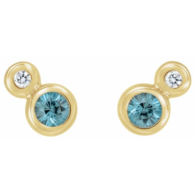 14k-yellow--natural-blue-zircon-&-1/8-ctw-natural-diamond-earrings