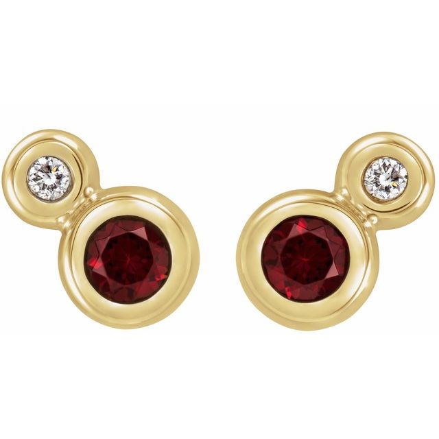14k-yellow--natural-mozambique-garnet-&-1/8-ctw-natural-diamond-earrings
