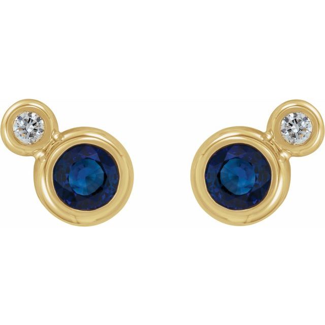 14k-yellow-gold--lab-grown-blue-sapphire-&-.03-ctw-natural-diamond-earrings