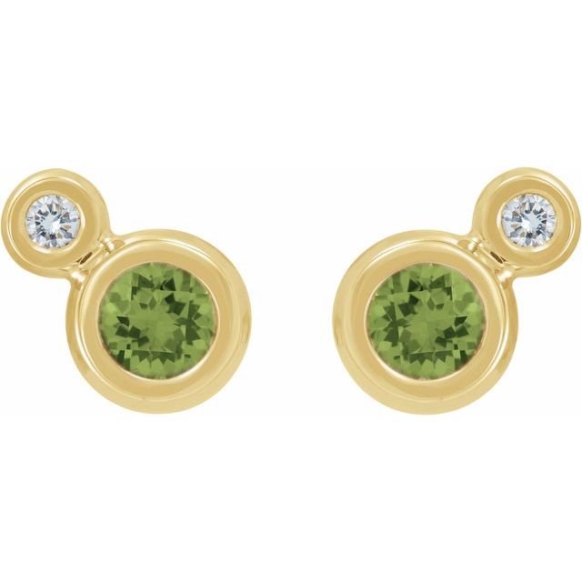 14k-yellow--natural-peridot-&-1/8-ctw-natural-diamond-earrings