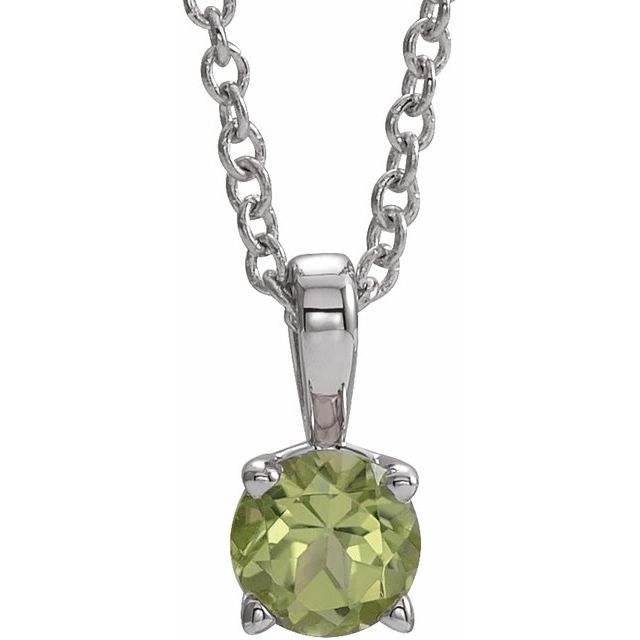 sterling-silver--imitation-peridot-16-18"-necklace