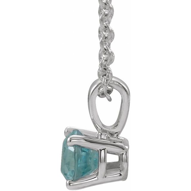 sterling-silver--imitation-blue-zircon-16-18"-necklace