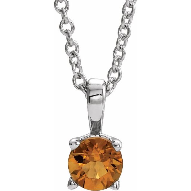 sterling-silver--imitation-citrine-16-18"-necklace