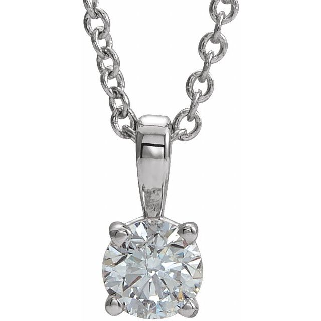 sterling-silver--imitation-diamond-16-18"-necklace