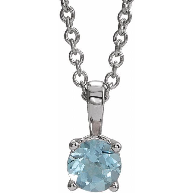 sterling-silver--imitation-aquamarine-16-18"-necklace