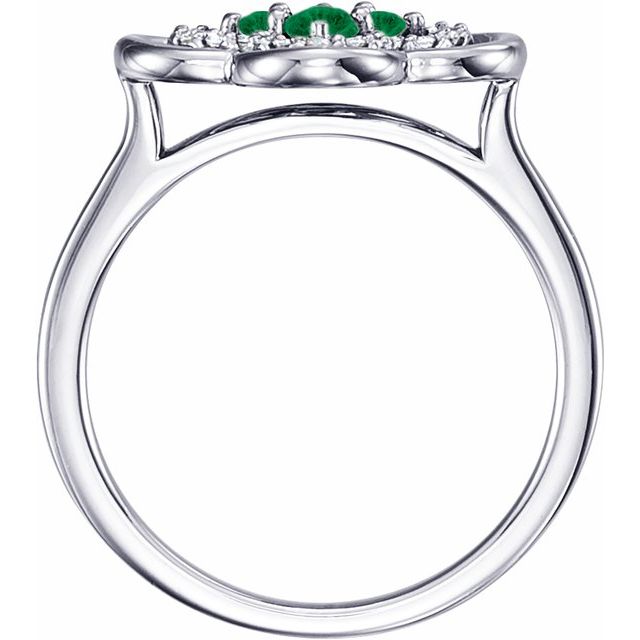 14k-white-lab-grown-emerald-&-1/10-ctw-diamond-ring