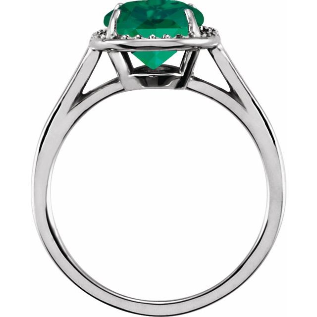 14k-white-gold--lab-grown-emerald-&-.06-ctw-natural-diamond-ring