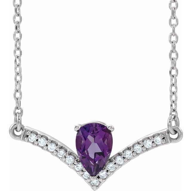 14k-white-natural-natural-amethyst-&-.06-ctw-natural-diamond-18"-necklace