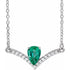 14k-white-lab-grown-emerald-&-.06-ctw-natural-diamond-16"-necklace