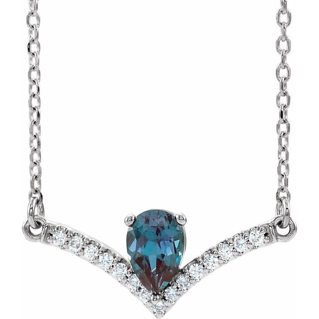 14k-white-lab-grown-alexandrite-&-.06-ctw-natural-diamond-16"-necklace