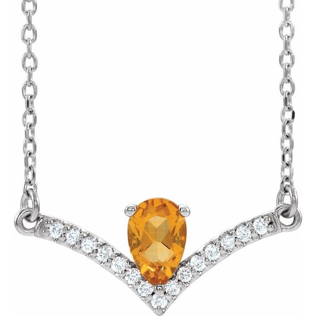 14k-white-natural-citrine-&-.06-ctw-natural-diamond-16"-necklace