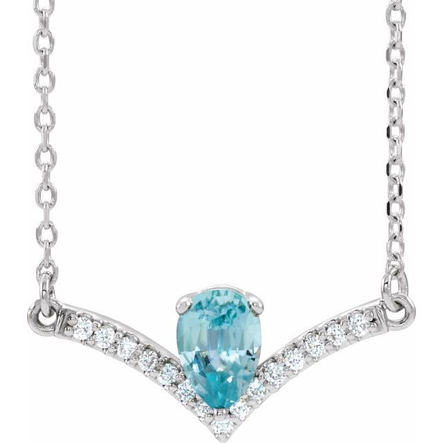 14k-white-natural-blue-zircon-&-.06-ctw-natural-diamond-16"-necklace