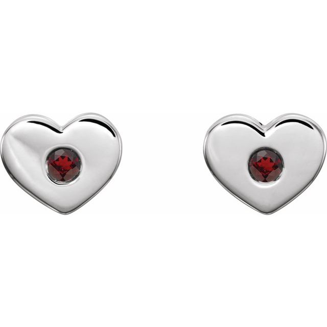 14k-white-natural-mozambique-garnet-heart-earrings