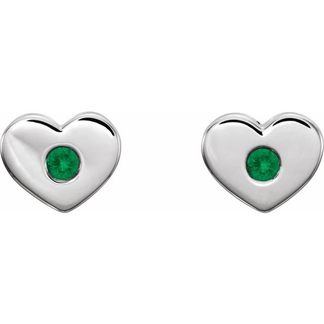 14k-white-lab-grown-emerald-heart-earrings