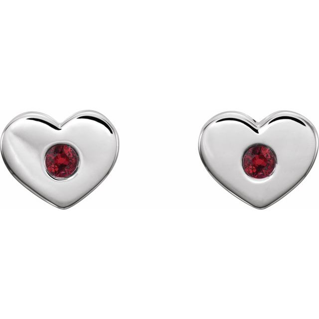 platinum-lab-grown-ruby-heart-earrings