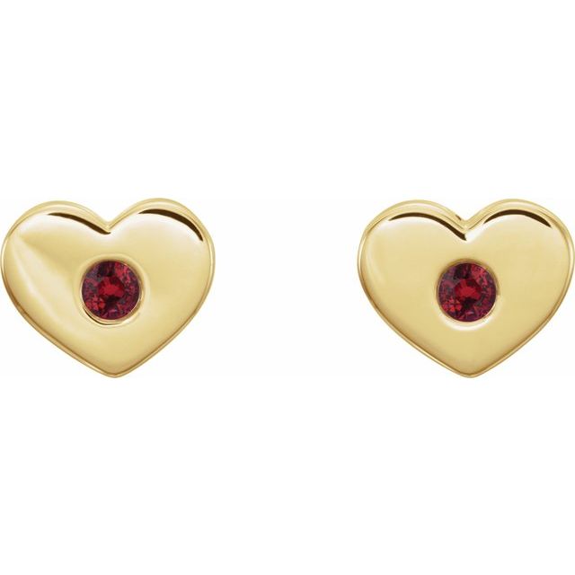 14k-yellow-gold-lab-grown-ruby-heart-earrings