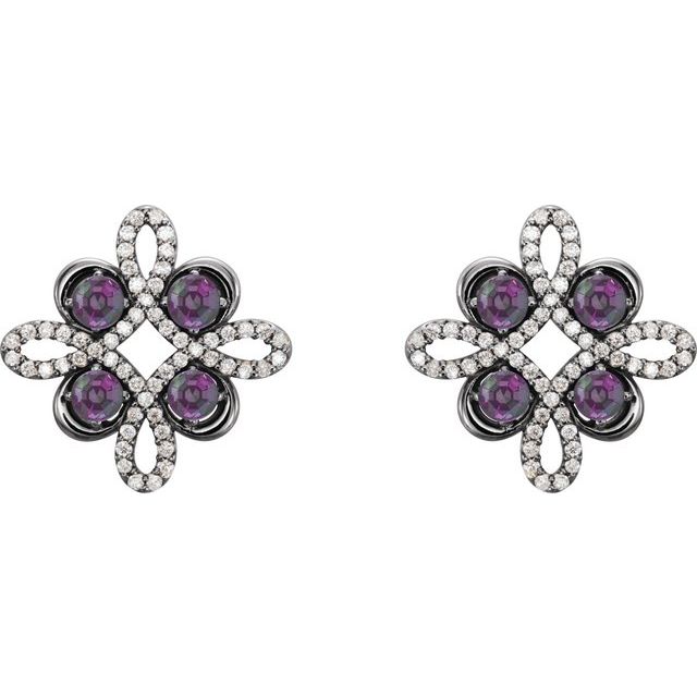14k-white-natural-amethyst-&-1/4-ctw-natural-diamond-earrings