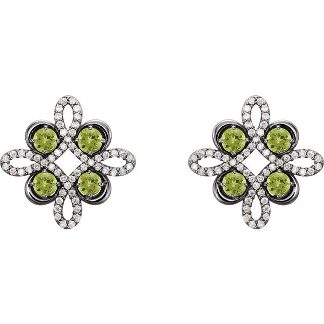 14k-white-natural-peridot-&-1/4-ctw-natural-diamond-earrings