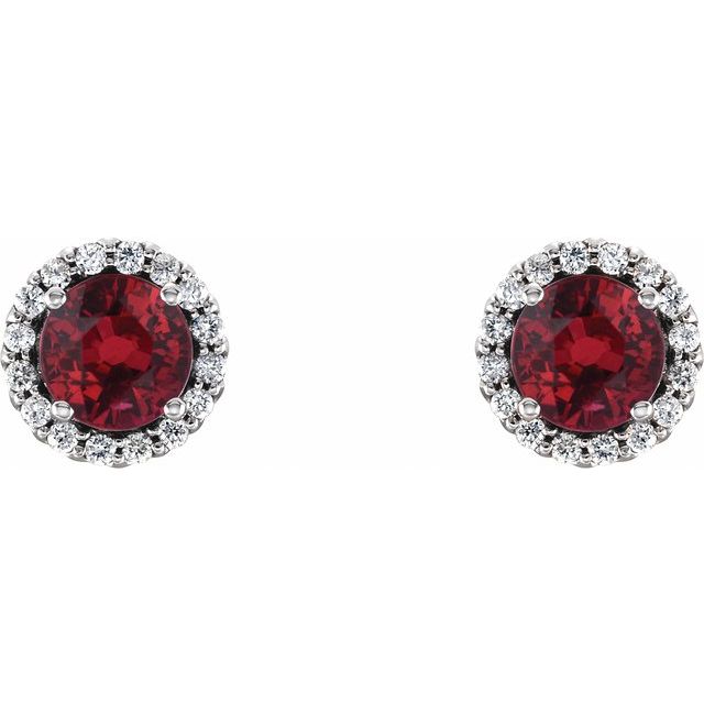 14k-white--natural-ruby-&-1/10-ctw-natural-diamond-earrings