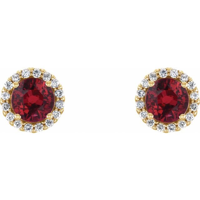 14k-yellow-gold--lab-grown-ruby-&-1/8-ctw-natural-diamond-earrings