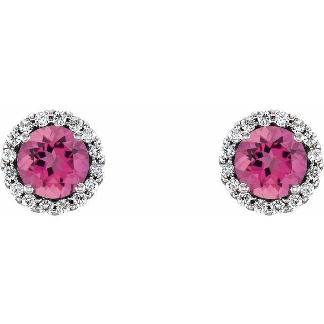 14k-white--natural-pink-tourmaline-&-1/10-ctw-natural-diamond-earrings