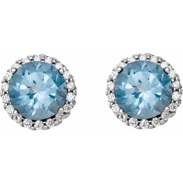 14K White Gold|Natural Blue Sapphire|4 mm