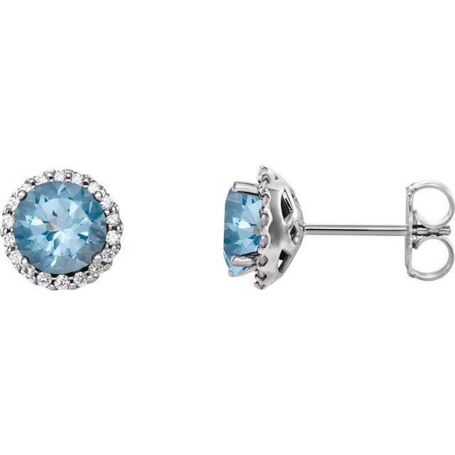 14K White Gold|Natural Blue Sapphire|4 mm