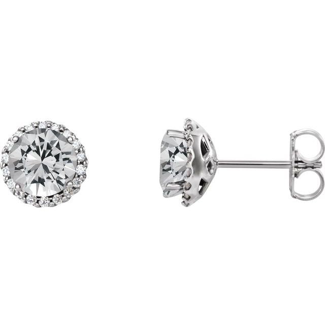 14K White Gold|Natural Blue Sapphire|4 mm