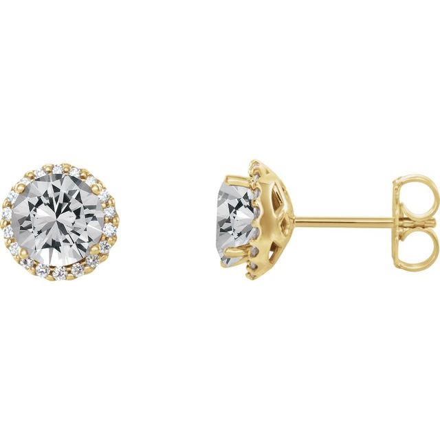 14K White Gold|Natural Blue Sapphire|4 mm