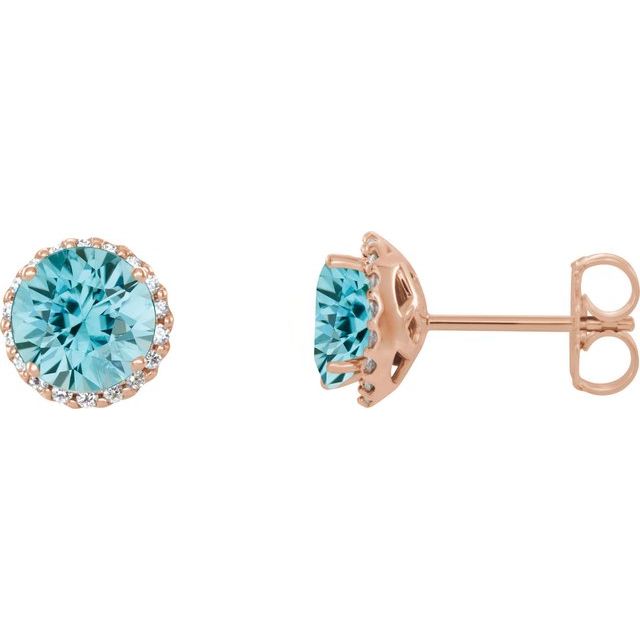 14K White Gold|Natural Blue Sapphire|4 mm