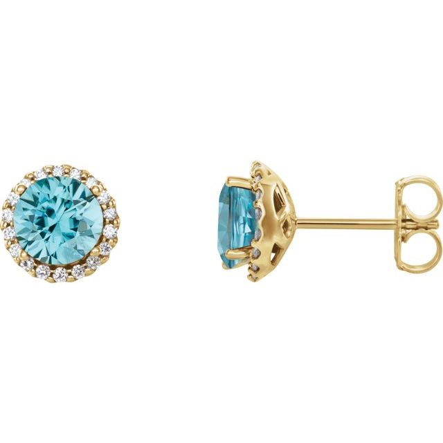 14K White Gold|Natural Blue Sapphire|4 mm