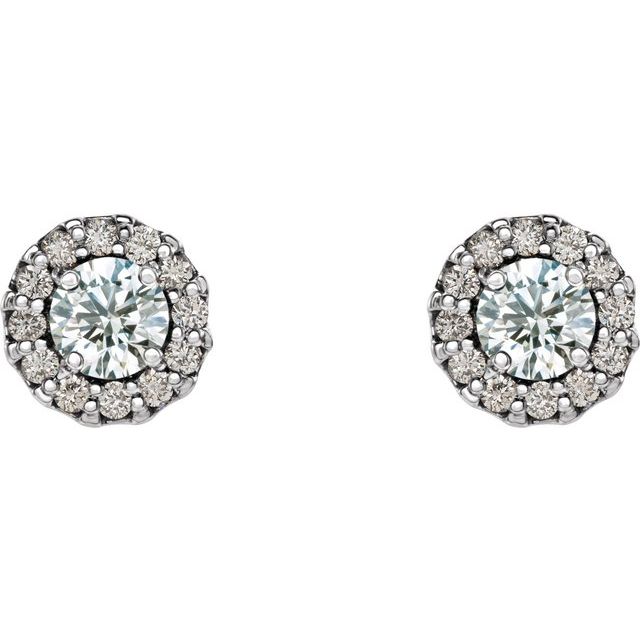 14K White Gold|Natural Blue Sapphire|4 mm