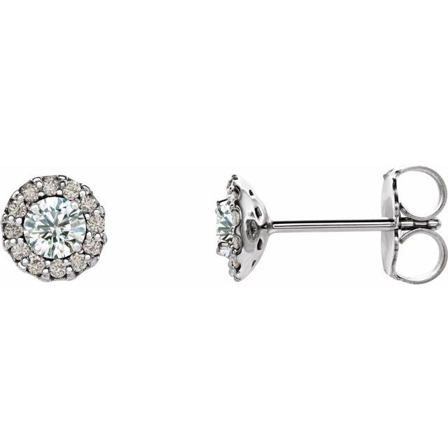 14K White Gold|Natural Blue Sapphire|4 mm