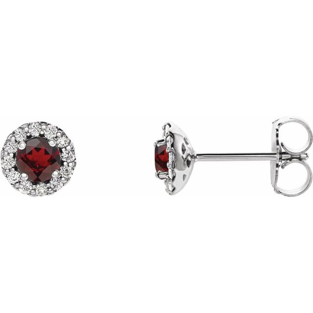 14K White Gold|Natural Blue Sapphire|4 mm