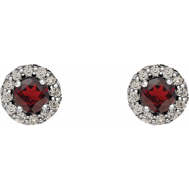 14k-white--natural-mozambique-garnet-&-1/10-ctw-natural-diamond-earrings