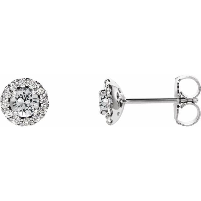 14K White Gold|Natural Blue Sapphire|4 mm