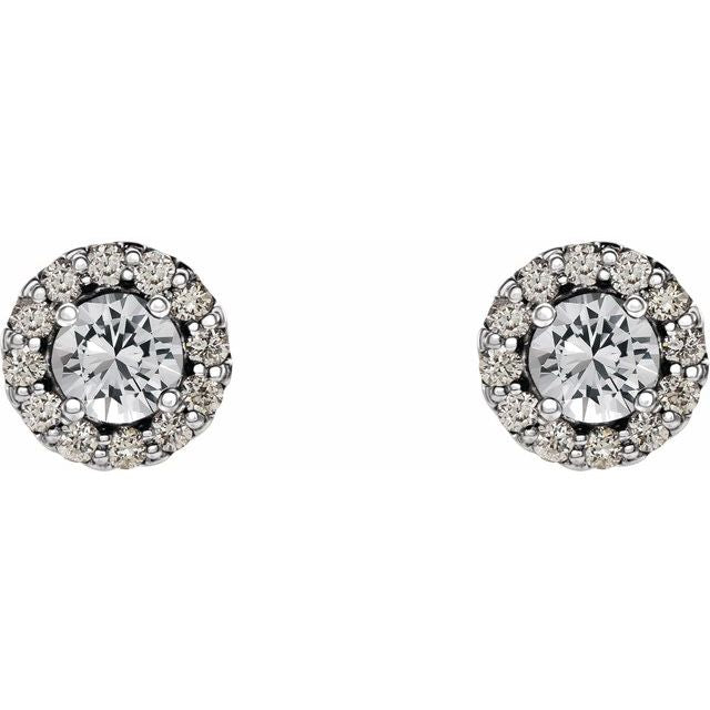 14K White Gold|Natural Blue Sapphire|4 mm