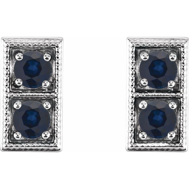 14k-white-natural-blue-sapphire-two-stone-earrings